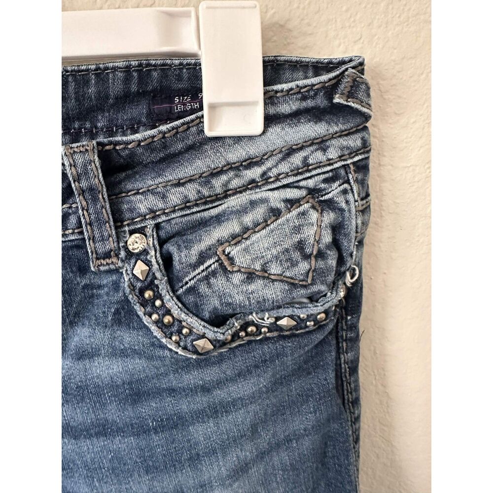 Vigoss The New York Capri Jeans Womens 9/10 Embellished Bling Flap Pockets Y2K - Picture 6 of 10